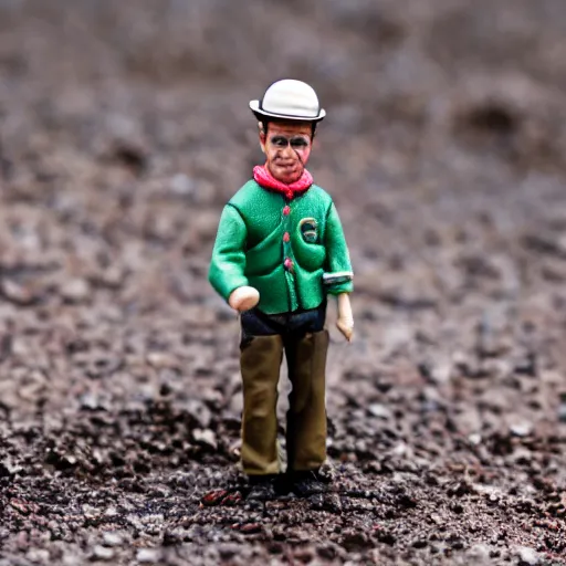 Prompt: macro photo of a miniature ho scale idubbbztv figure, canon 8 0 d, canon 1 0 0 mm f / 2. 8