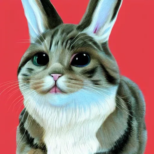 Prompt: cat bunny, realistic,very detail