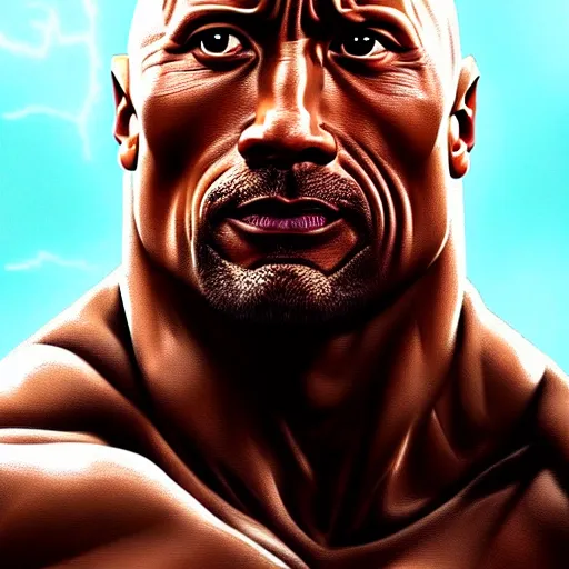 portrait of dwayne johnson, expressive pose