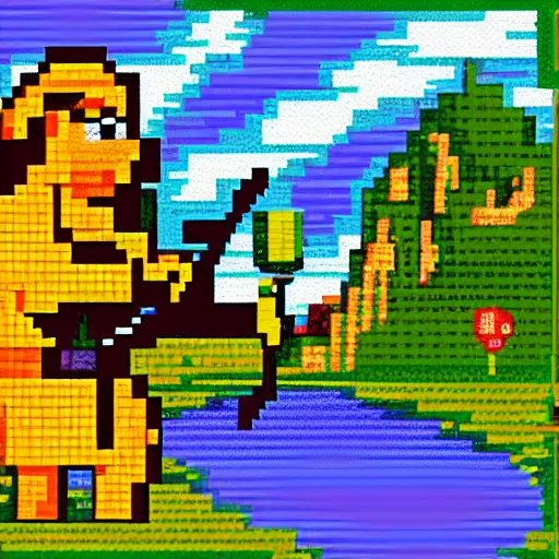 Image similar to 2 5 6 px by 2 5 6 px. expensive pixel work, masterpiece with dithering in the right places, pixel art shrek fishing on a sailboat