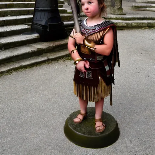 Image similar to small girl as a Roman legionnaire