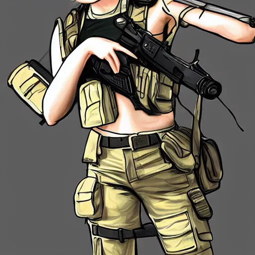 Image similar to Chloe Sevigny as a Counter Strike terrorist, concept art, anime