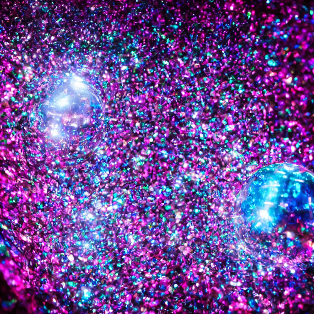 Image similar to a sphere of holographic knives made with pink lasers and blue crystals, cinematic shot of a goth disco in a cave, 8k photograph