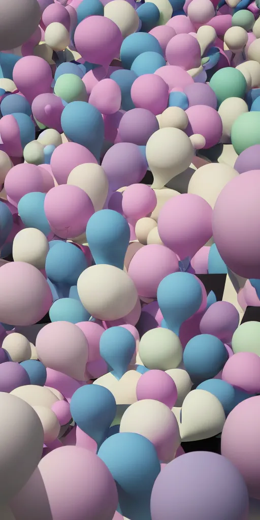 Prompt: 3d matte render, mannequins, dj rave party, Hsiao-Ron Cheng, balloons, pastel colors, hyper-realism, pastel, polkadots, minimal, simplistic, amazing composition, vaporwave, wow, Gertrude Abercrombie, Beeple, minimalistic graffiti masterpiece, minimalism, 3d abstract render overlayed, black background, psychedelic therapy, trending on ArtStation, ink splatters, pen lines, incredible detail, creative, positive energy, happy, unique, negative space, pure imagination painted by artgerm