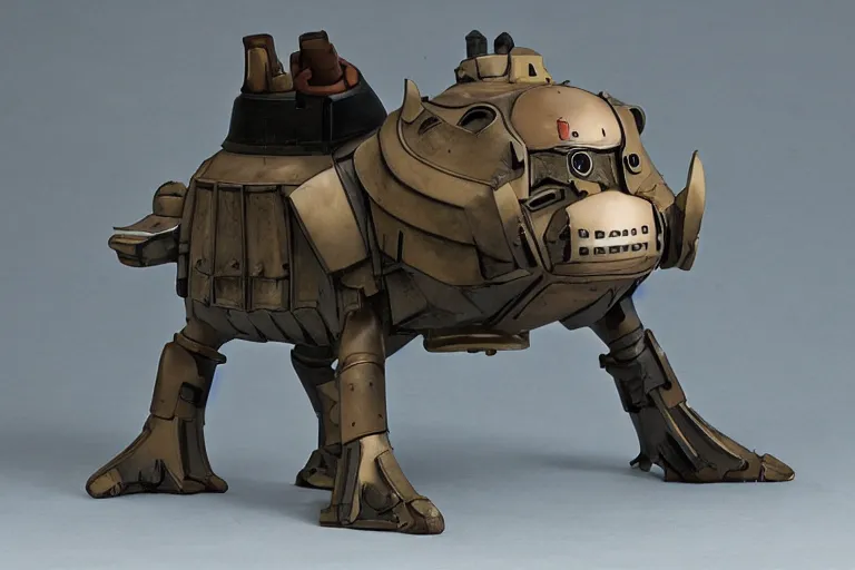 Image similar to heavily armoured mechanical corgi by studio ghibli