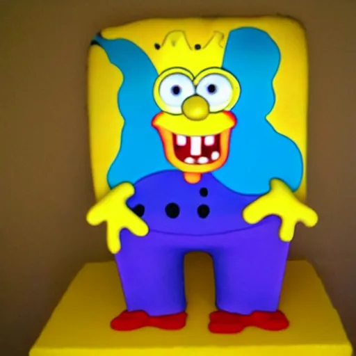 Image similar to handsome man, sponge bob style, big smile, vivid colors