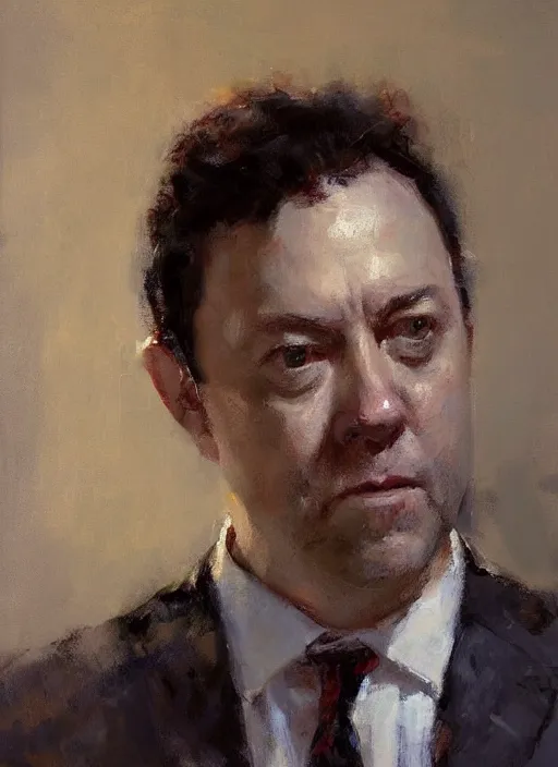 Prompt: portrait painting of joe lo truglio by jeremy mann, only one head single portrait