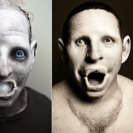 Image similar to studio photo of corey taylor without eyebrows, studio portrait