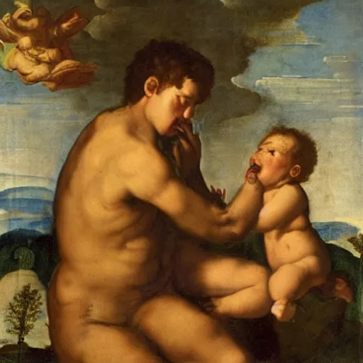 Prompt: venus eating his son