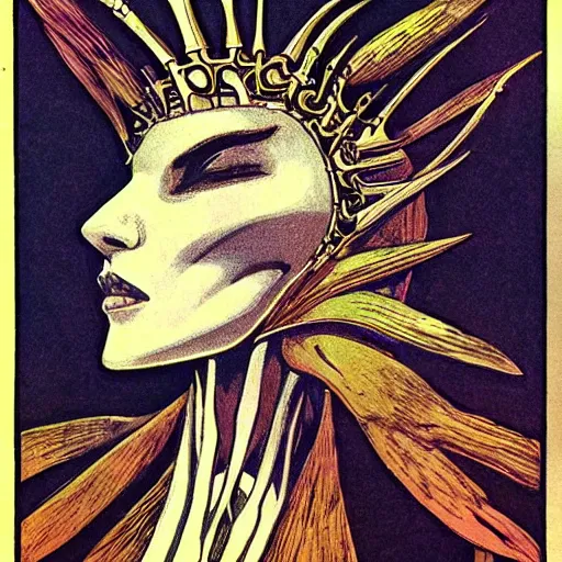 Image similar to the bone crown, by leo and diane dillon, dramatic lighting, god rays, smooth, sharp focus, highly detailed