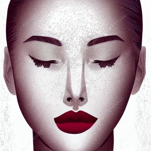 Image similar to one beautiful woman face, illustration on a grey flat background