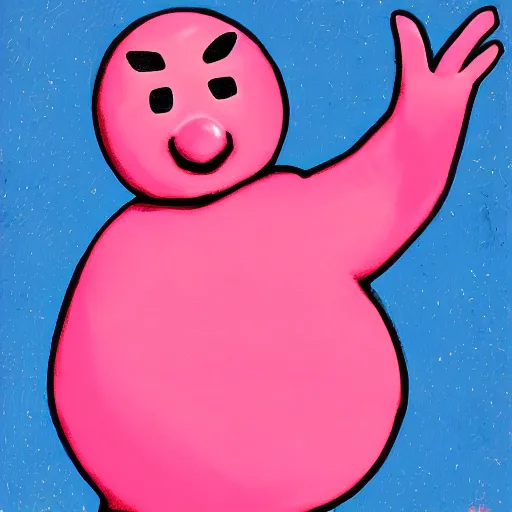 Prompt: mr. blobby, portrait, militaristic