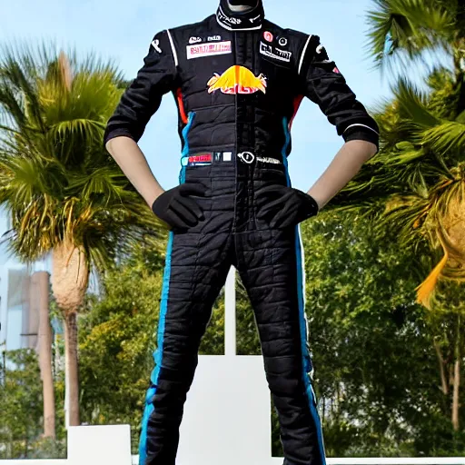 Image similar to a realistic detailed photo of a guy who is an attractive humanoid who is half robot and half humanoid, who is a male android, f 1 driver max verstappen, shiny skin, posing like a statue, blank stare, by the pool, on display