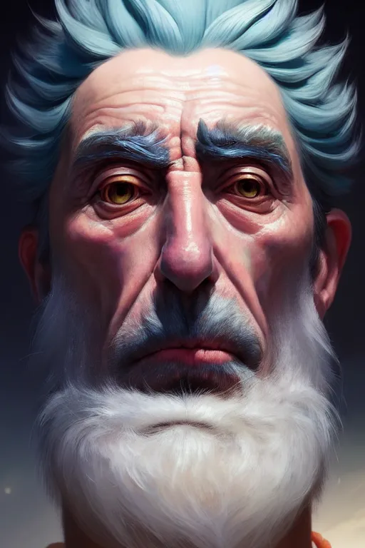 Prompt: ultra detailed facial portrait rick sanchez, extremely detailed digital painting, in the style of fenghua zhong and ruan jia and jeremy lipking and peter mohrbacher, mystical colors, rim light, beautiful lighting, 8 k, stunning scene, raytracing, octane, trending on artstation