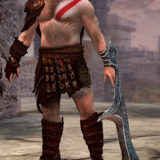 Image similar to benjamin!!!!! netanyahu!!!!!! as kratos from god of war