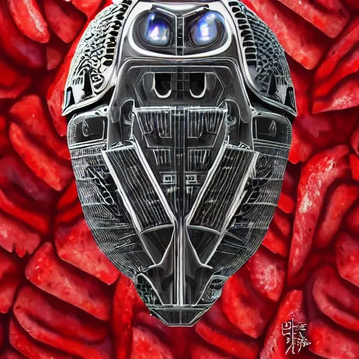 Prompt: Very very very very highly detailed sci-fi Watermelon military machine. Realistic Concept digital art in style of Hiromasa Ogura Gost in the shell, more watermelon , epic dimensional light