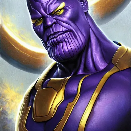 Prompt: Thanos, artwork by Dave Dorman,