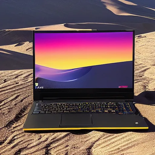 Image similar to Gaming Laptop in desert