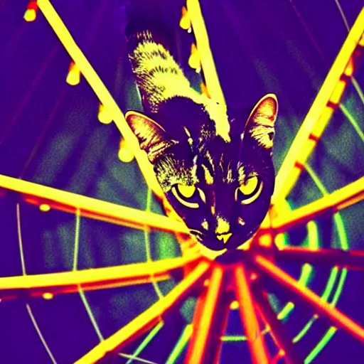 Image similar to !! cat!!, ferris wheel, feline, award winning photo