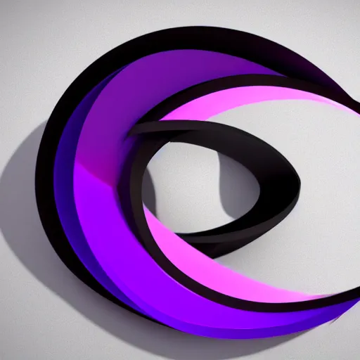 Image similar to 3 d torus logo, pixar style black and purple