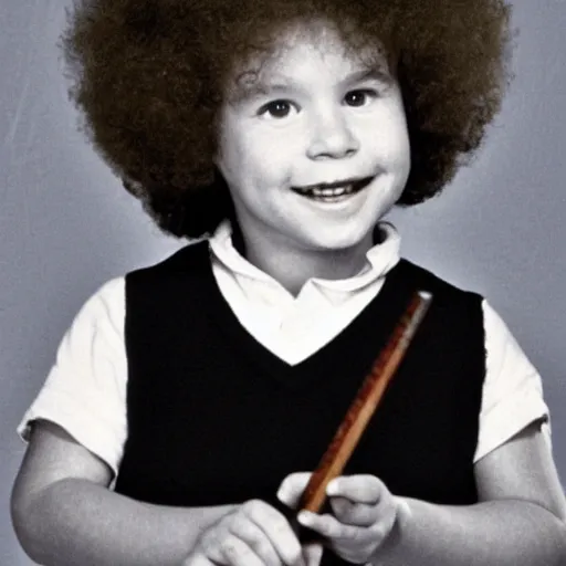 Image similar to bob ross as a child