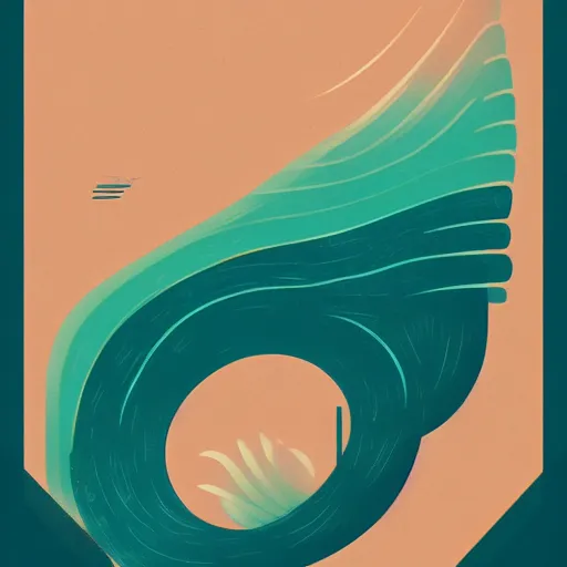 Prompt: minimalist logo icon for a wave, victo ngai, kilian eng, lois van baarle