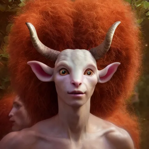 Image similar to A Faun from the movie Pan's Labyrinth, huggy wuggy from poppy playtime video game, fullbody, ultra high detailed, glowing lights, oil painting, Greg Rutkowski, Charlie Bowater, Beeple, unreal 5, DAZ, hyperrealistic, octane render, RPG portrait, dynamic lighting, fantasy art, beautiful face