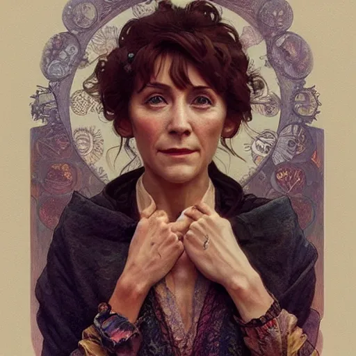 Image similar to amazing lifelike award winning pencil illustration of young Dot cotton trending on art station artgerm Greg rutkowski alphonse mucha cinematic