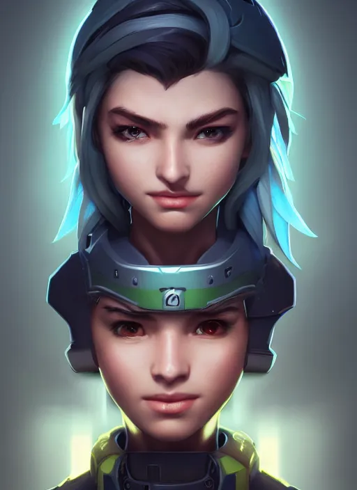 Image similar to character portrait of a fusion of Bastion from Overwatch and Ana from Overwatch by ArtGerm and Tom Bagshaw, 4k, highly detailed, cinematic lighting, characters merged