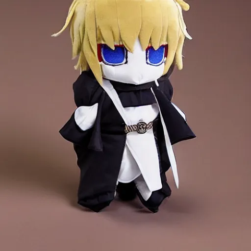 Image similar to cute fumo plush of the tragic prince who curses his family name