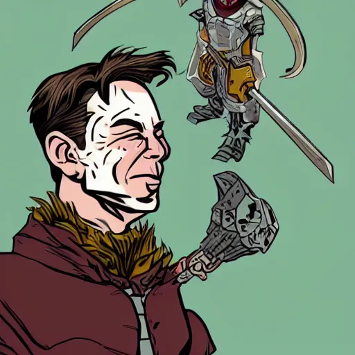 Image similar to elon musk as a ork in the lord of the rings adobe illustrator, trending on pixiv, behance