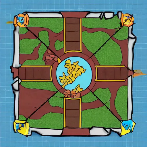 Image similar to d & d style battle map with grid inspired by adventure time