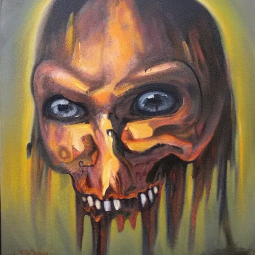 Image similar to terror, oil painting,