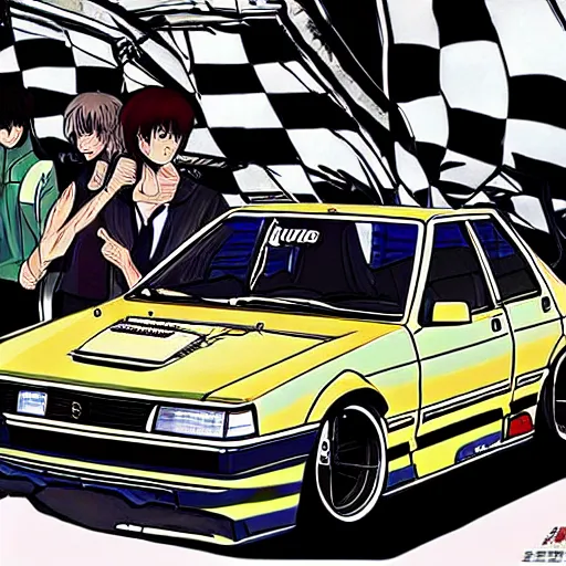 Image similar to lada initial d, anime art