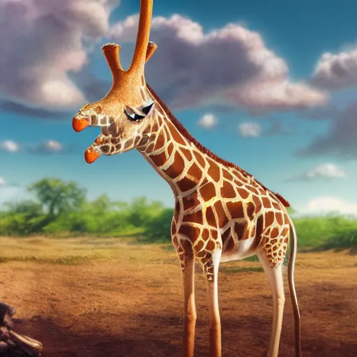 Prompt: concept art for a giraffe themed soda drink, product commercial 4 k render