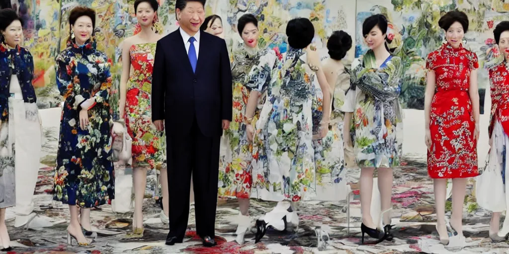 Image similar to Fashion photography of President Xi Jinping.