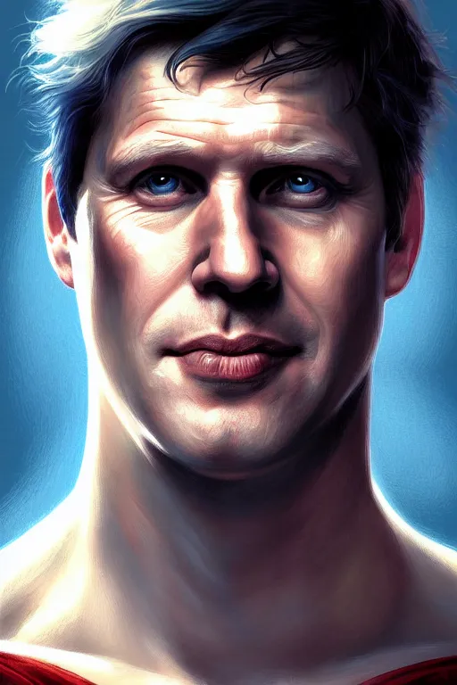 Prompt: Boris Johnson as Superman by Zack Snyder, realistic portrait, symmetrical, highly detailed, digital painting, artstation, concept art, smooth, sharp focus, illustration, cinematic lighting, art by artgerm and greg rutkowski and alphonse mucha