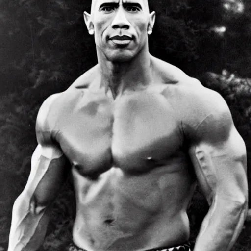 Prompt: a 1970s photo of Dwayne the Spock Johnson