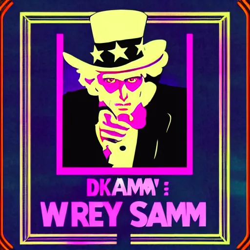 Image similar to uncle sam, dreamy, vapor wave, kavinsky,