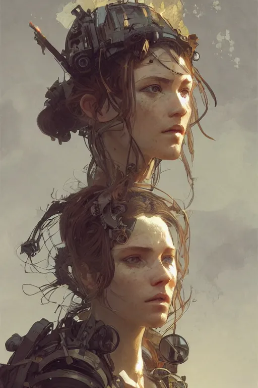 Image similar to A full portrait of a beautiful post apocalyptic offworld map maker, intricate, elegant, highly detailed, digital painting, artstation, concept art, smooth, sharp focus, illustration, art by Krenz Cushart and Artem Demura and alphonse mucha