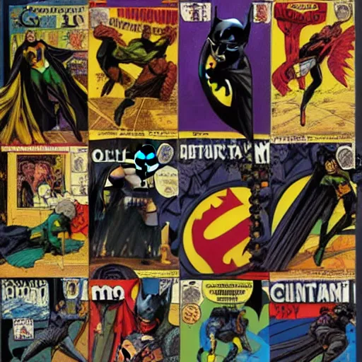 Prompt: A cover of Batman comics, in Renaissance style, oil painting, digital art, high details, vibrant colors