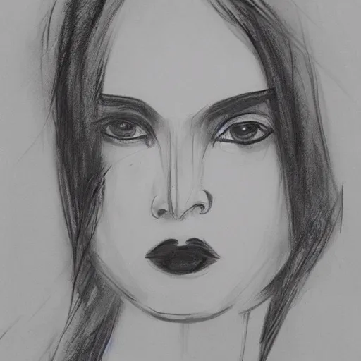 Prompt: abstraction of a beautiful woman, black-and-white painting, charcoal, rough sketch