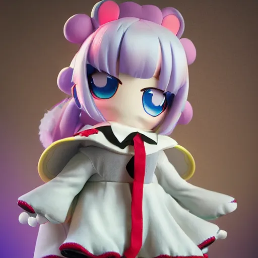 Prompt: cute fumo plush of a girl who wields the power to destroy planets, lens flare, vray