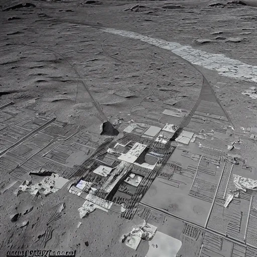 Prompt: moonwalker photo, city street on the moon, detailed image of the future norilsk base, lunar landscape