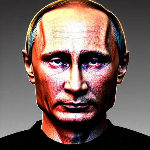 Image similar to Detailed image of Vladimir Putin with detailed face, in game style 8k, wearing only pants, bare torso, his body is old and ugly with sagging old skin,