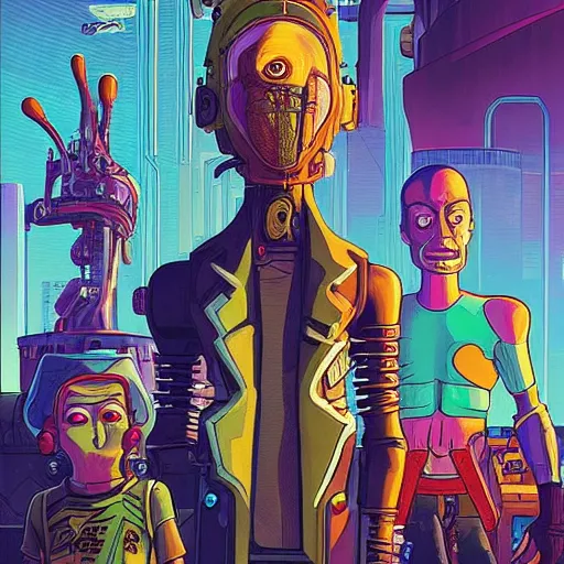 Image similar to akah 0 c 0 k futurama cyberpunk portrait by gaston bussierre and charles vess and james jean and erik jones and rhads, inspired by rick and morty, huge scale, beautiful fine face features, intricate high details, sharp, ultradetailed