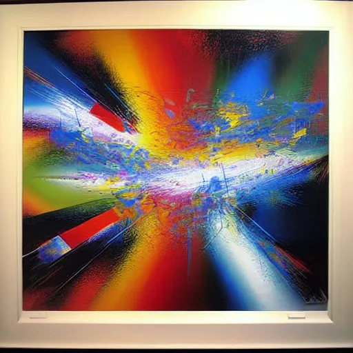 Image similar to abstract art representing momentum, oil painting by john berkey and gabriel dawe, masterwork