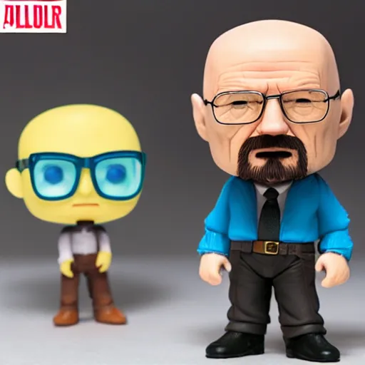 Prompt: Walter White Funko Pop, professional product photo