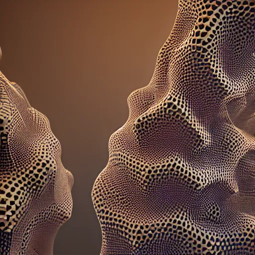 Image similar to photorealistic 3 d rendering of 3 d cellular automata developed. highly detailed octane render and vray, volumetric lighting, raytracing, unreal engine