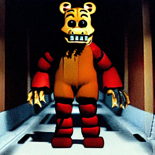 Image similar to still photo of freddy fazbear in the thing ( 1 9 8 2 ), cinematic lighting, scene, cinematic